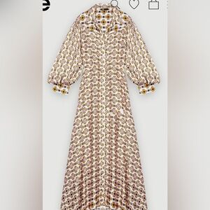 Maje Multicolor Geometric Long Sleeve Dress